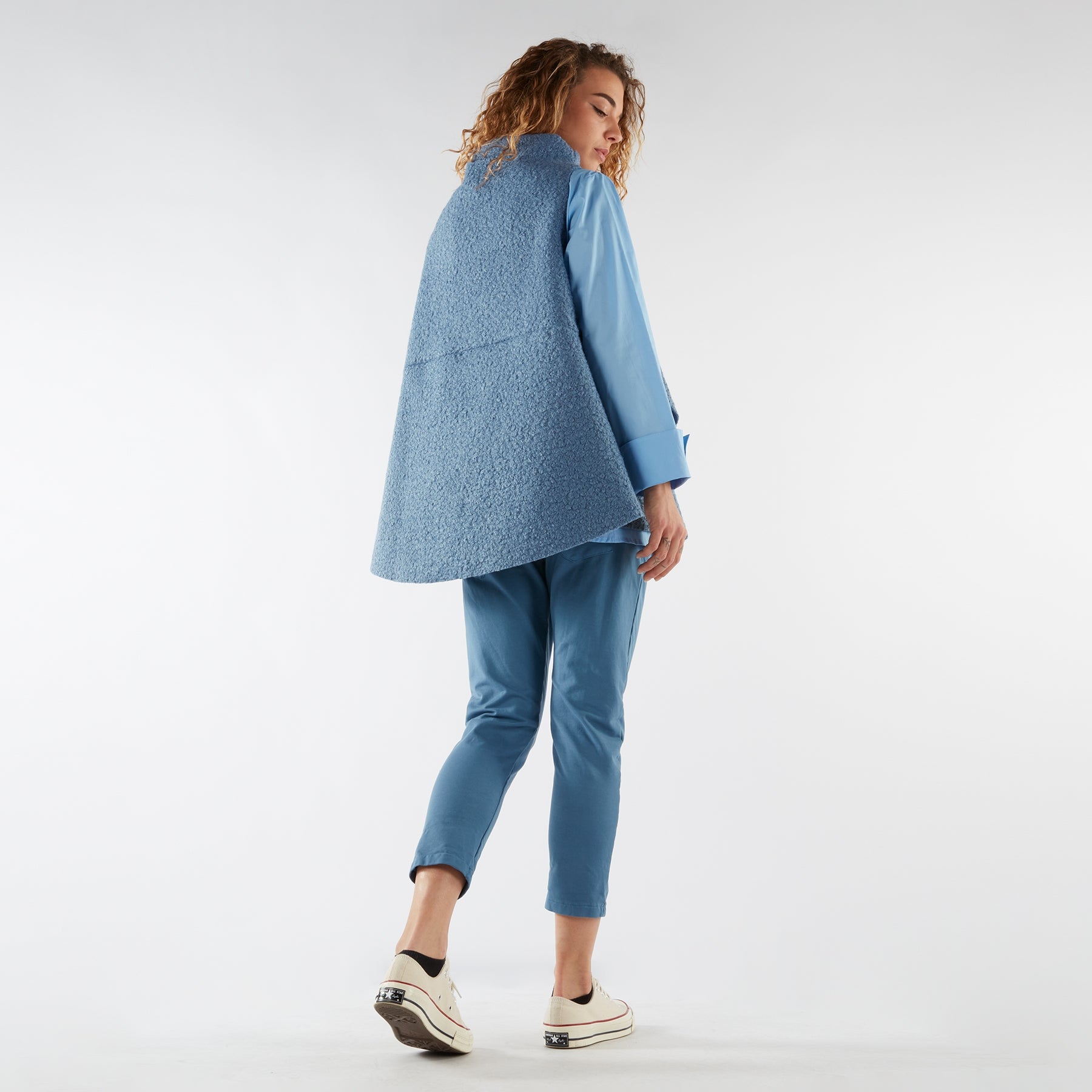 HIGH COLLAR BOUCLÉ WAISTCOAT