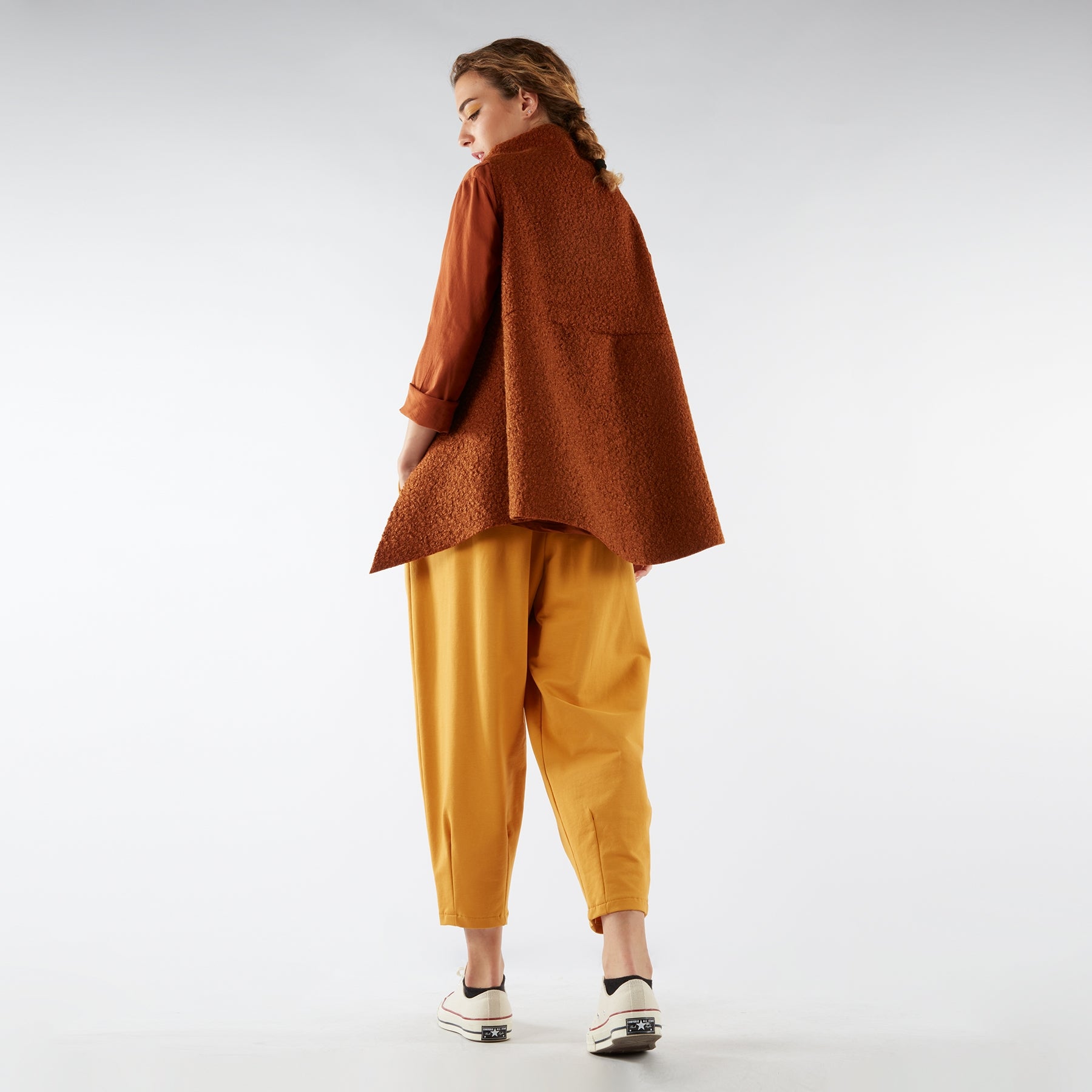 HIGH COLLAR BOUCLÉ WAISTCOAT