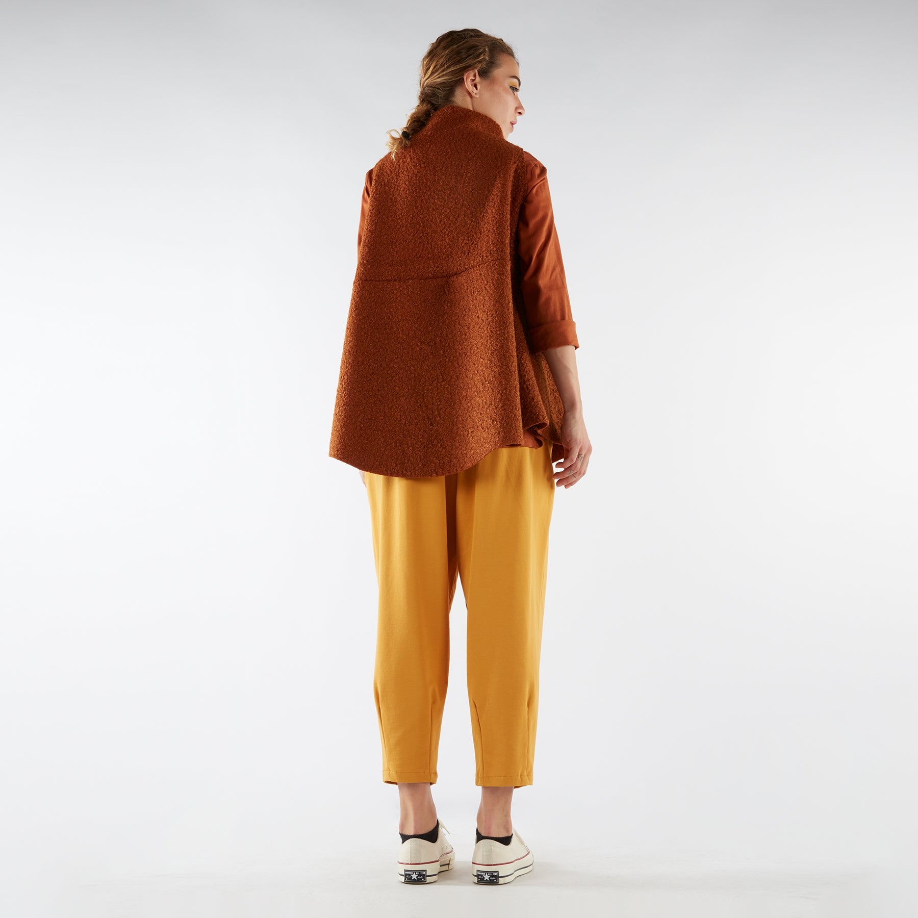 HIGH COLLAR BOUCLÉ WAISTCOAT