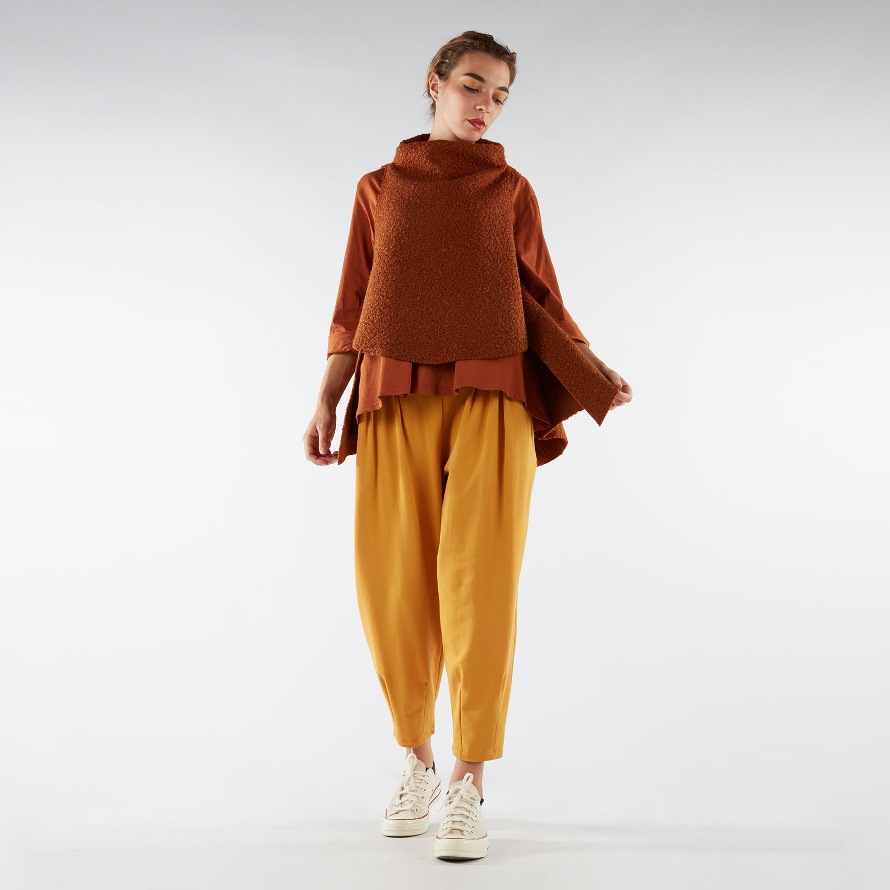 HIGH COLLAR BOUCLÉ WAISTCOAT