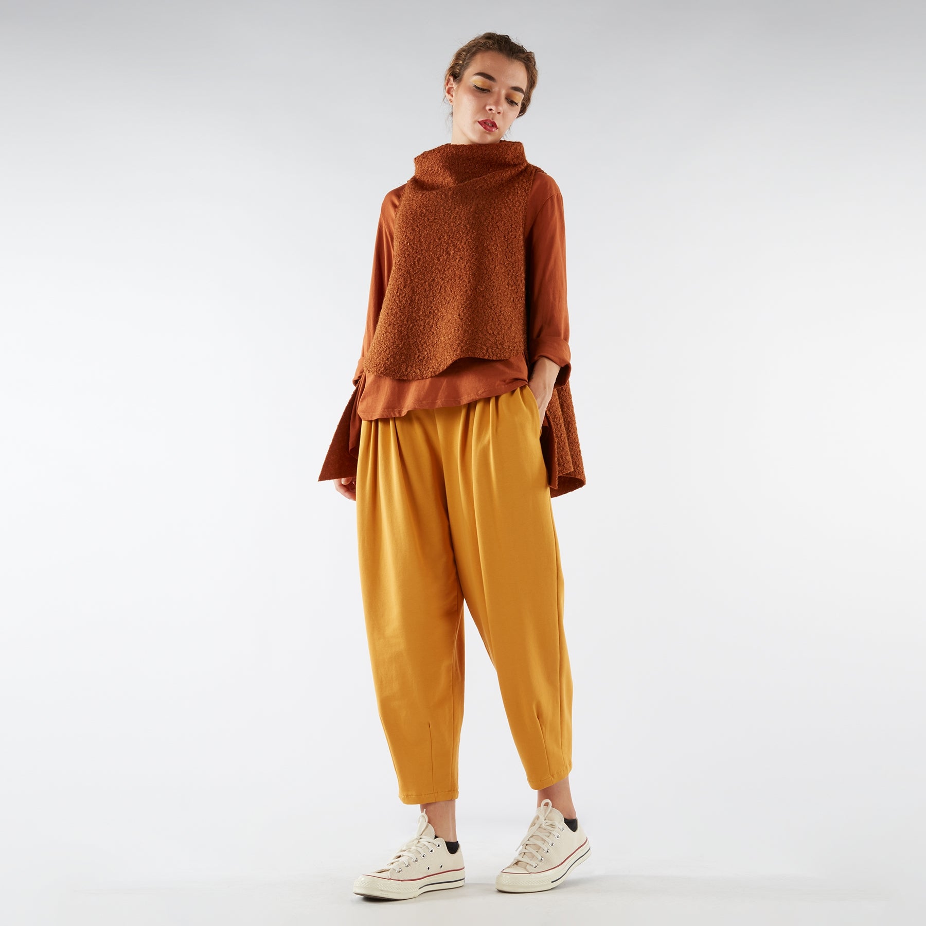 HIGH COLLAR BOUCLÉ WAISTCOAT