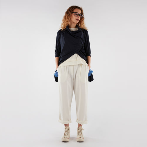 Spodnie baggy z zakładkami