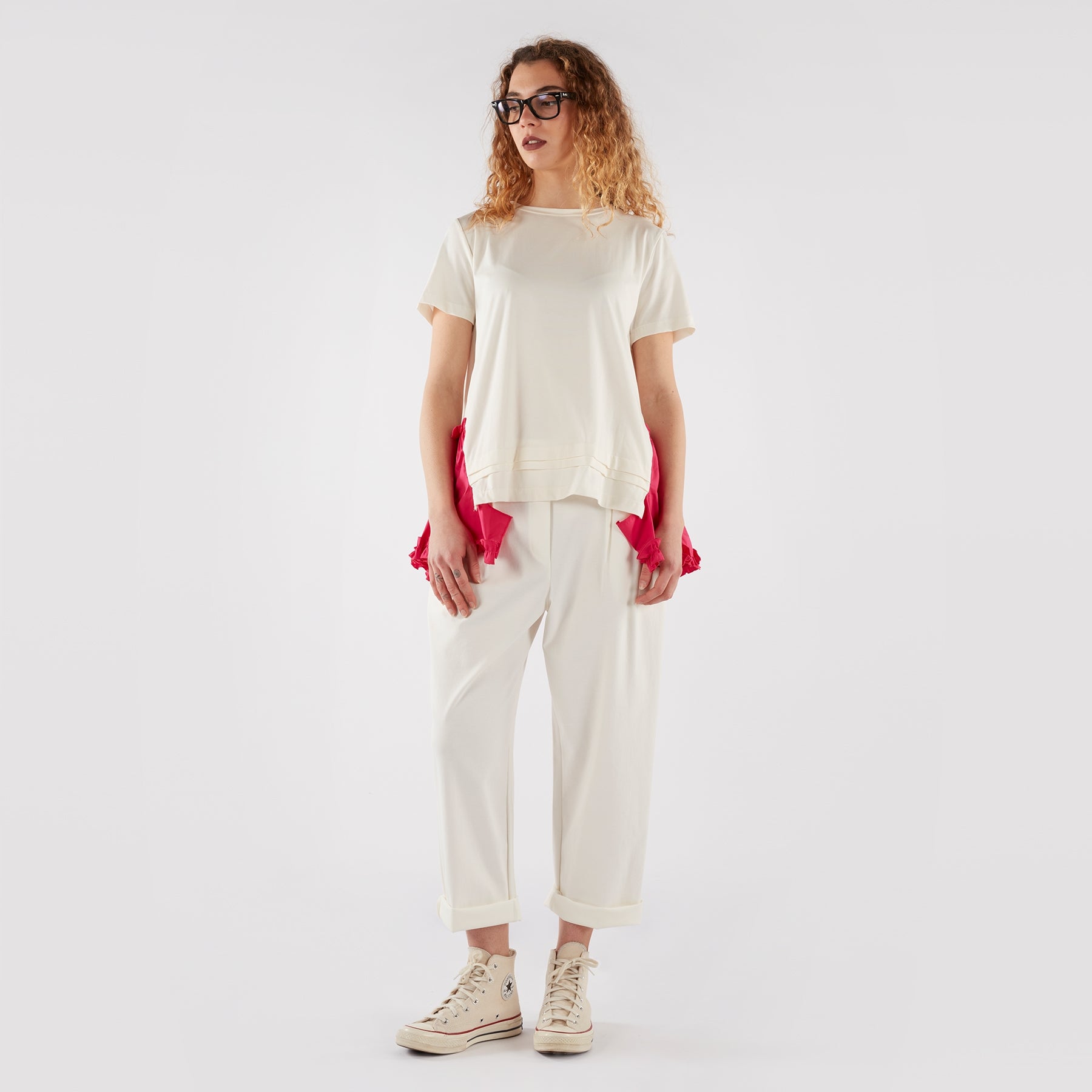 Spodnie baggy z zakładkami