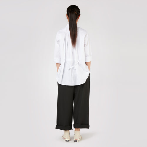 VISCOSE BLEND WIDE TROUSERS