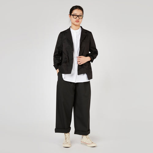 VISCOSE BLEND WIDE TROUSERS