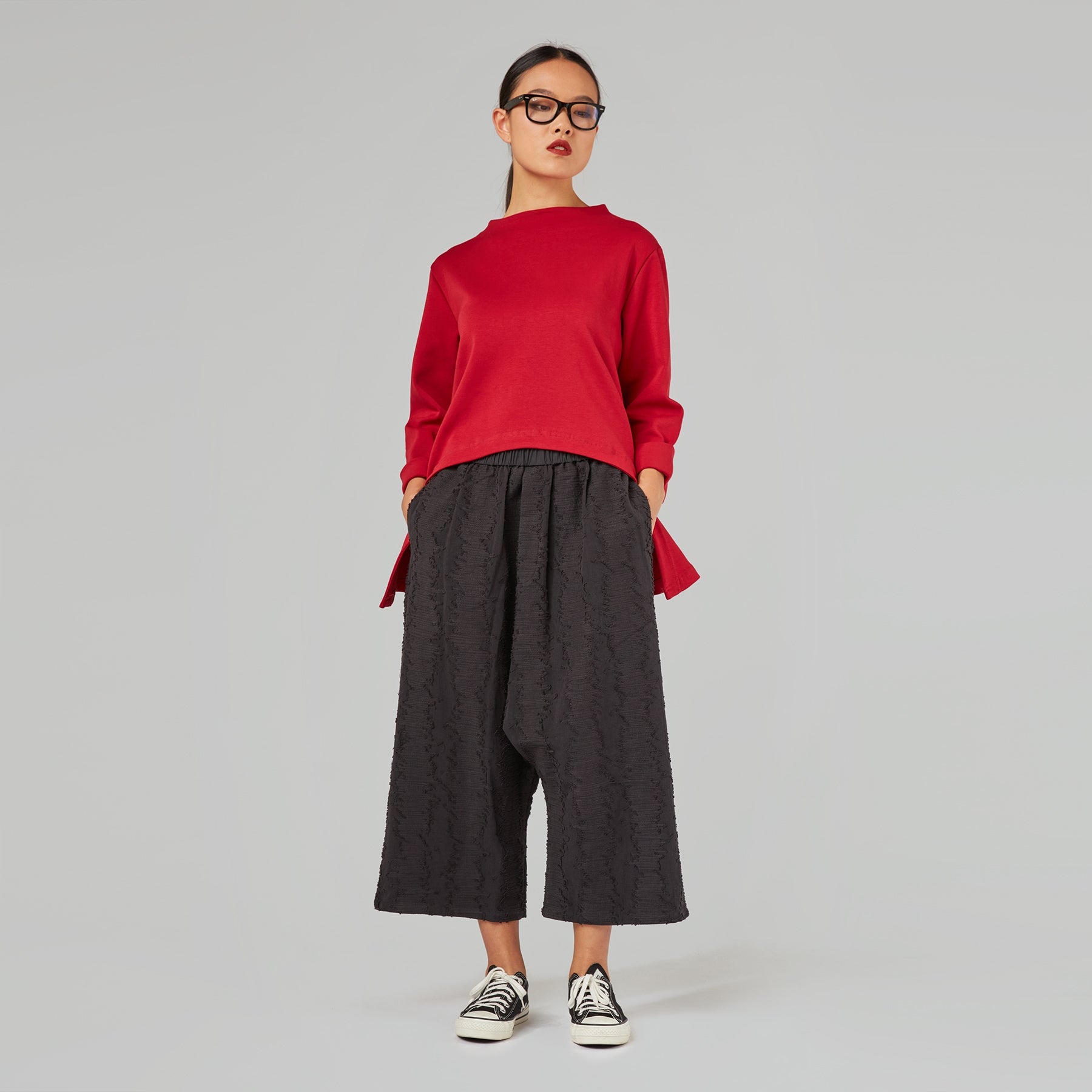 SWEAT-SHIRT À COL EN COTON DOUX