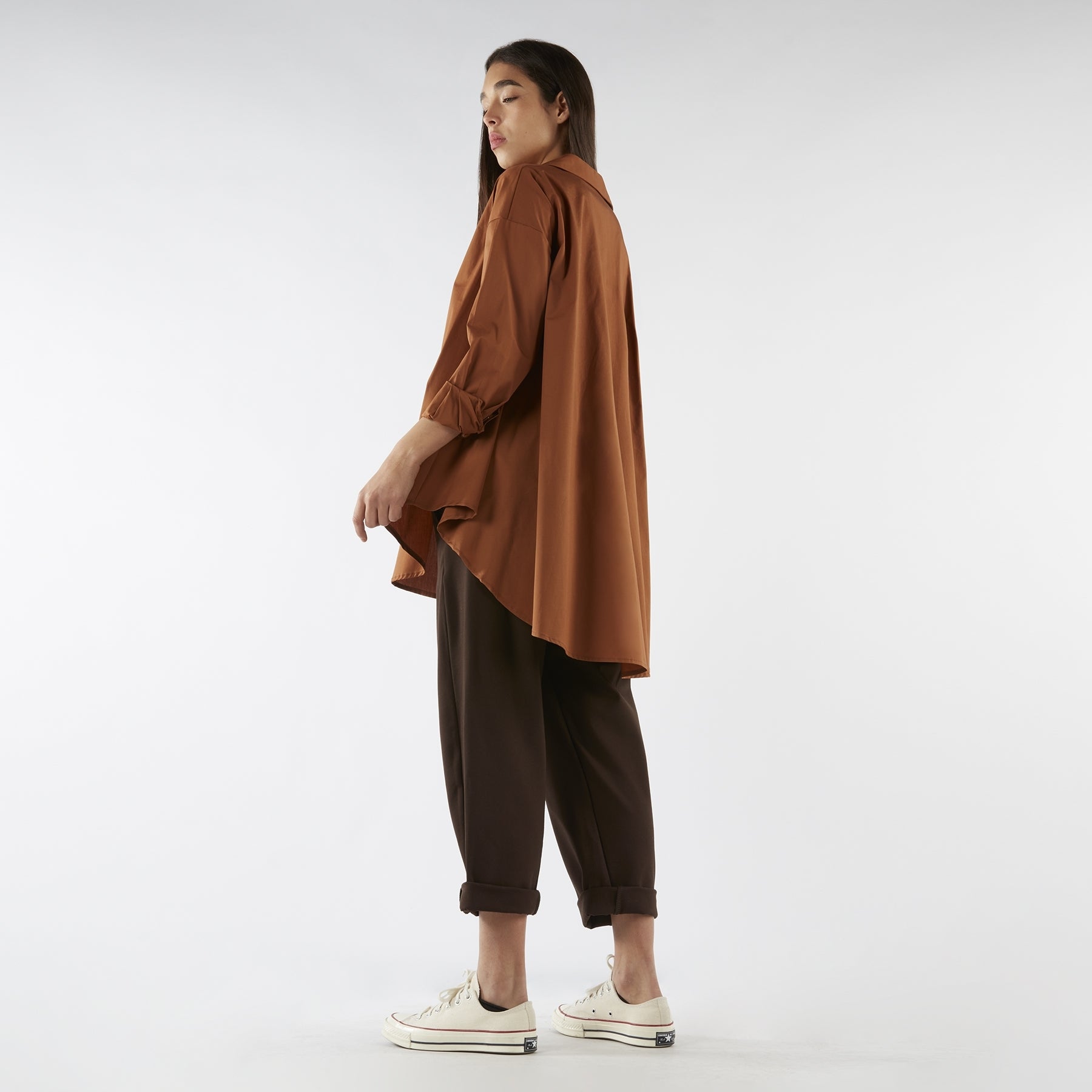 CAMICIA IN COTONE AMPIA E SVASATA