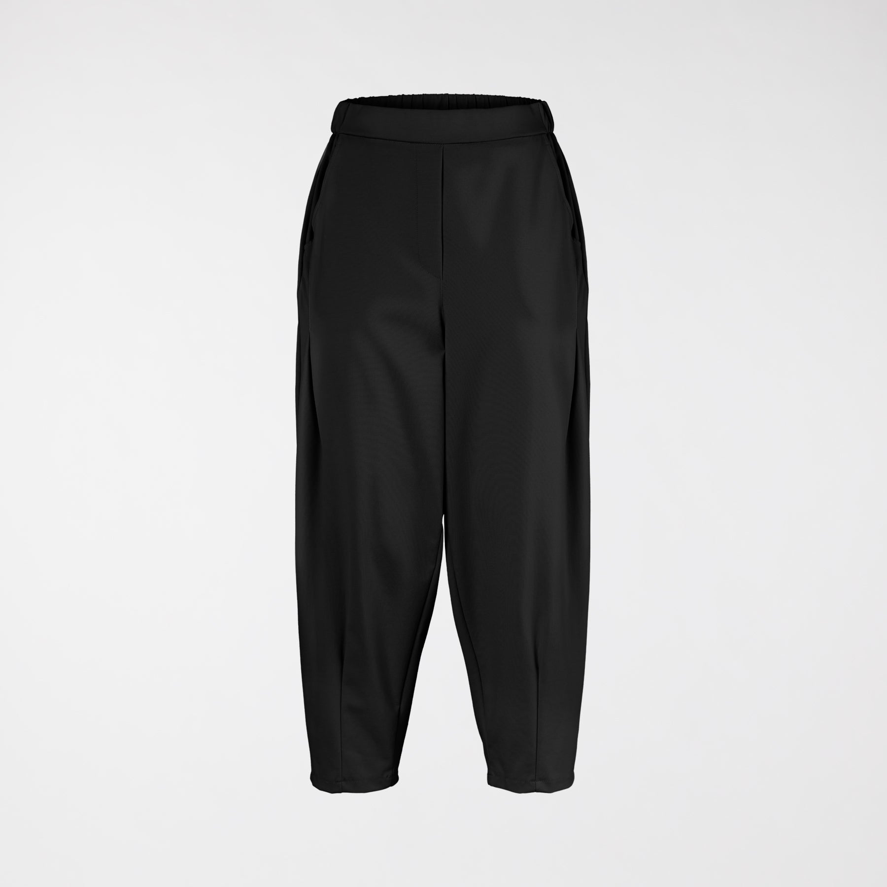 SPODNIE CARROT FIT Z MATERIAŁU ZE ŚCIEGIEM MEDIOLANEJSKIM