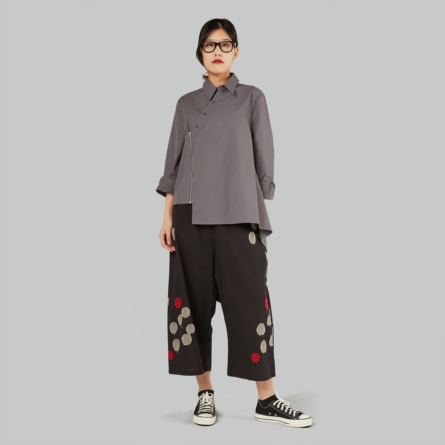 ASYMMETRIC SHIRT WITH ZIP