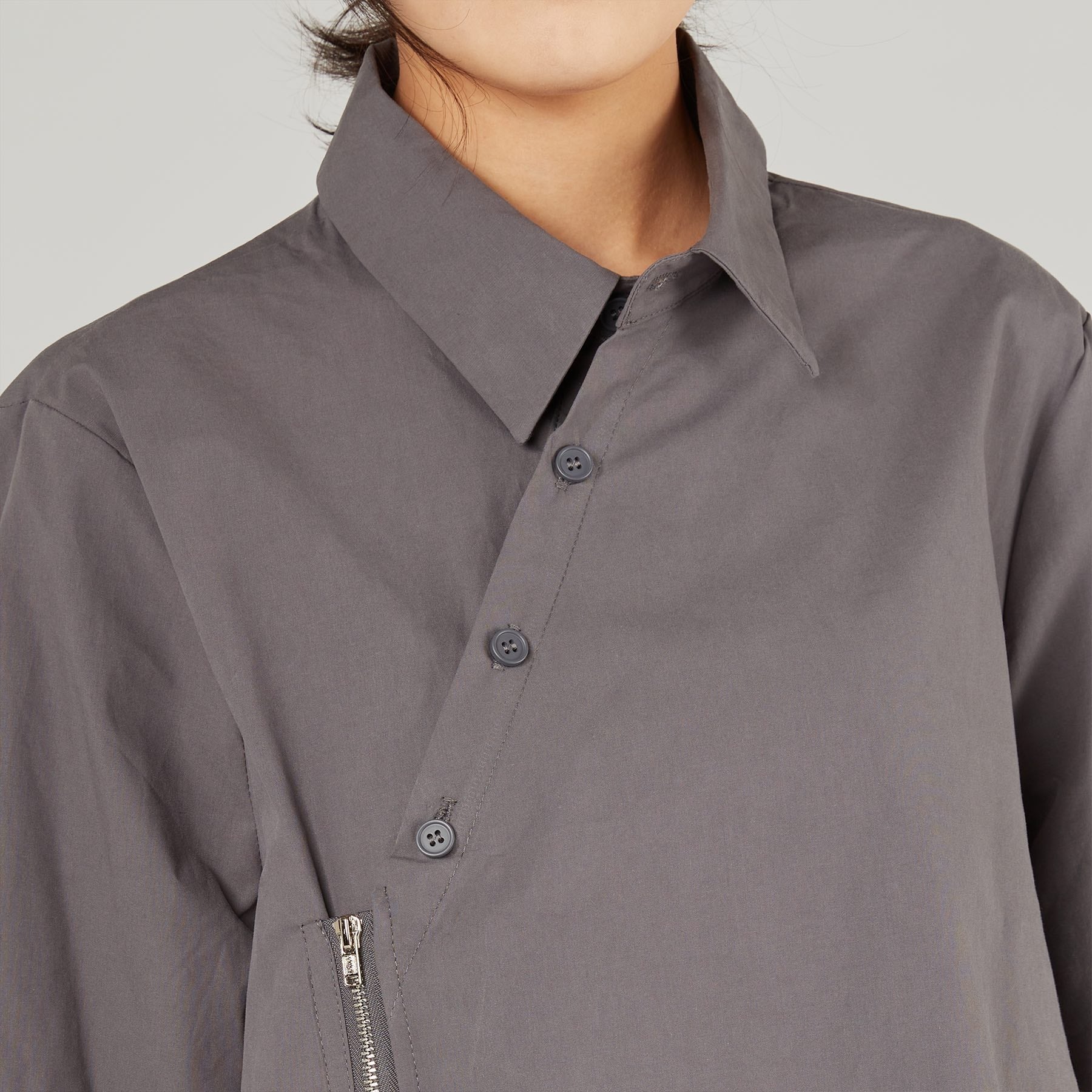 ASYMMETRIC SHIRT WITH ZIP