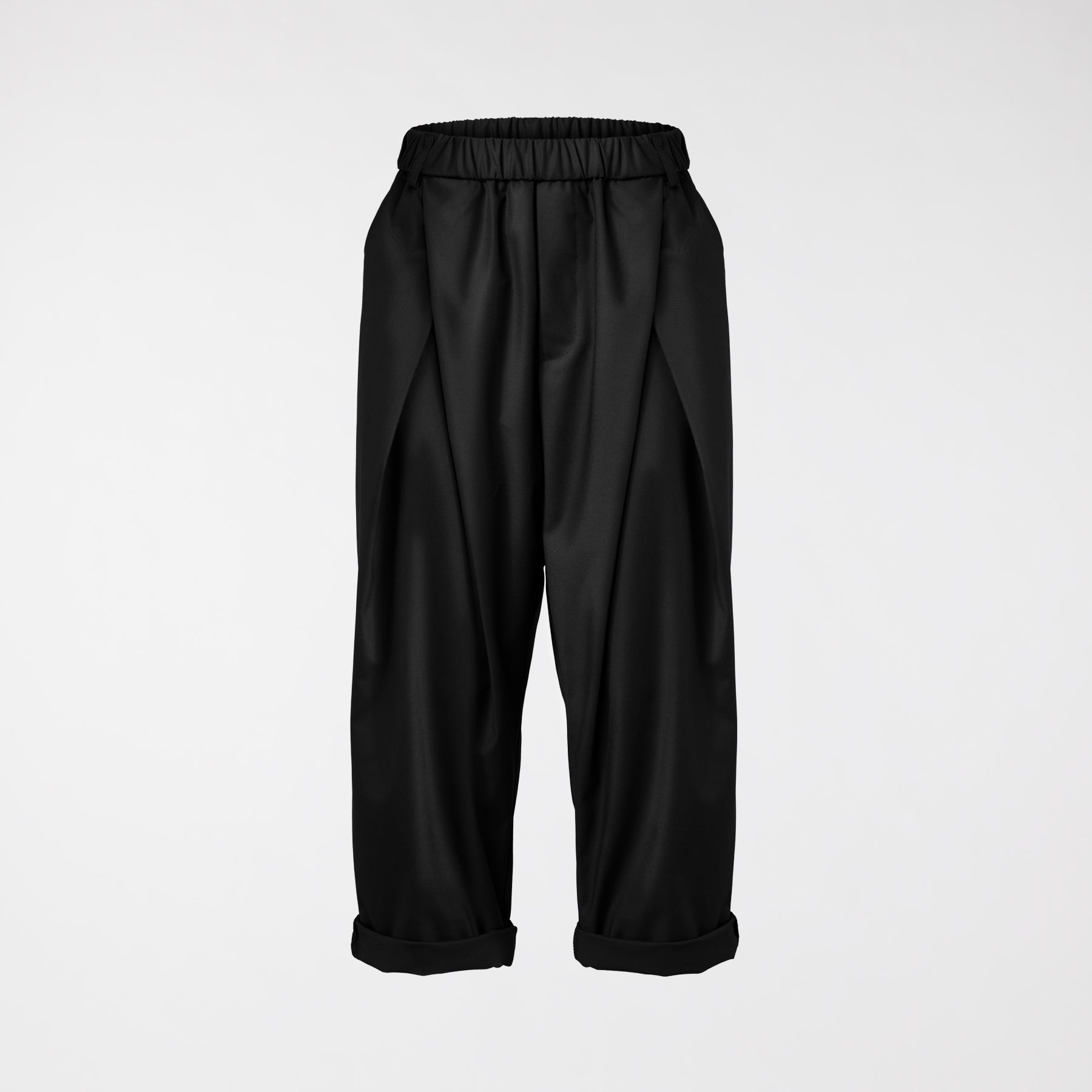 BARREL TROUSERS WITH CROSSED PLEATS