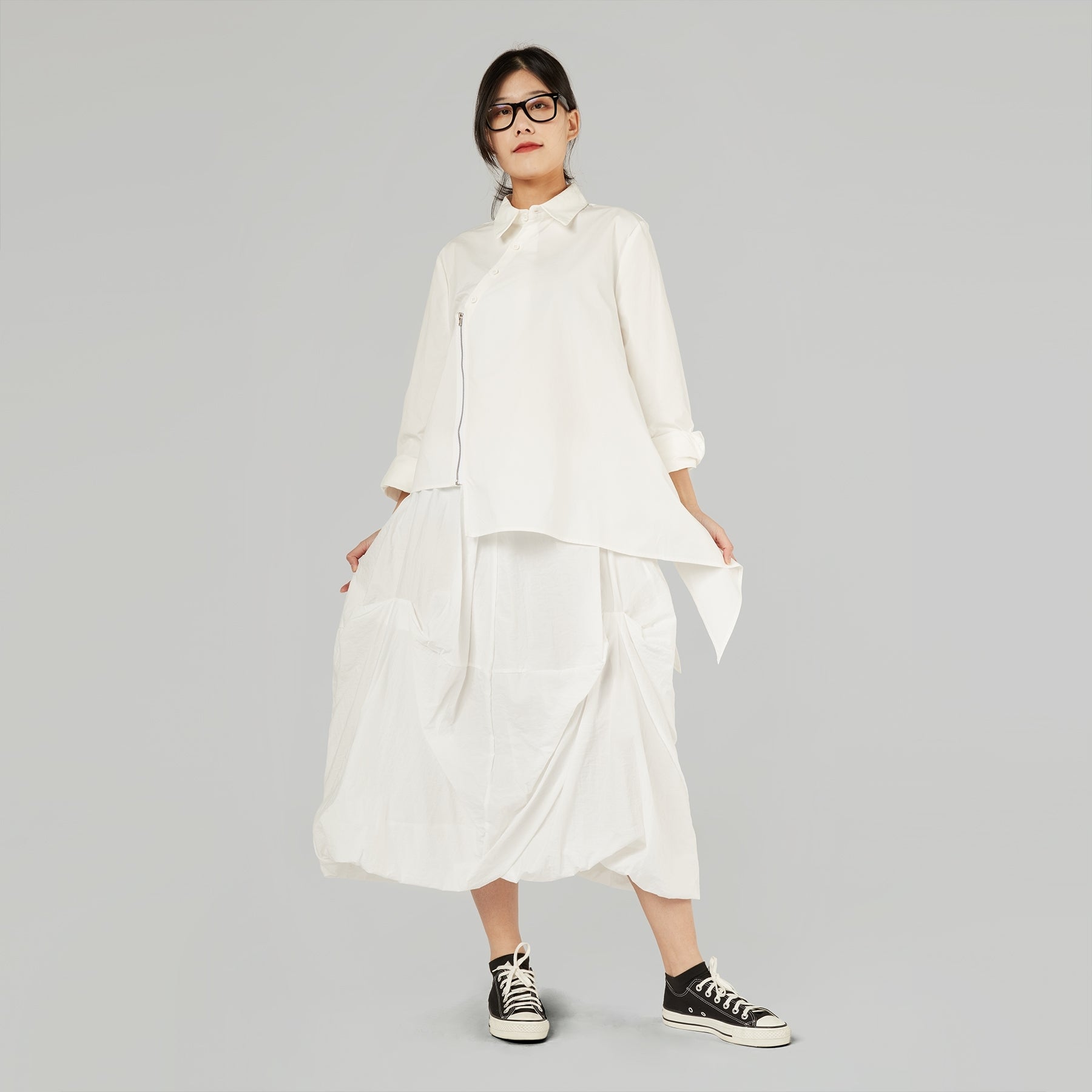 ASYMMETRIC SHIRT WITH ZIP