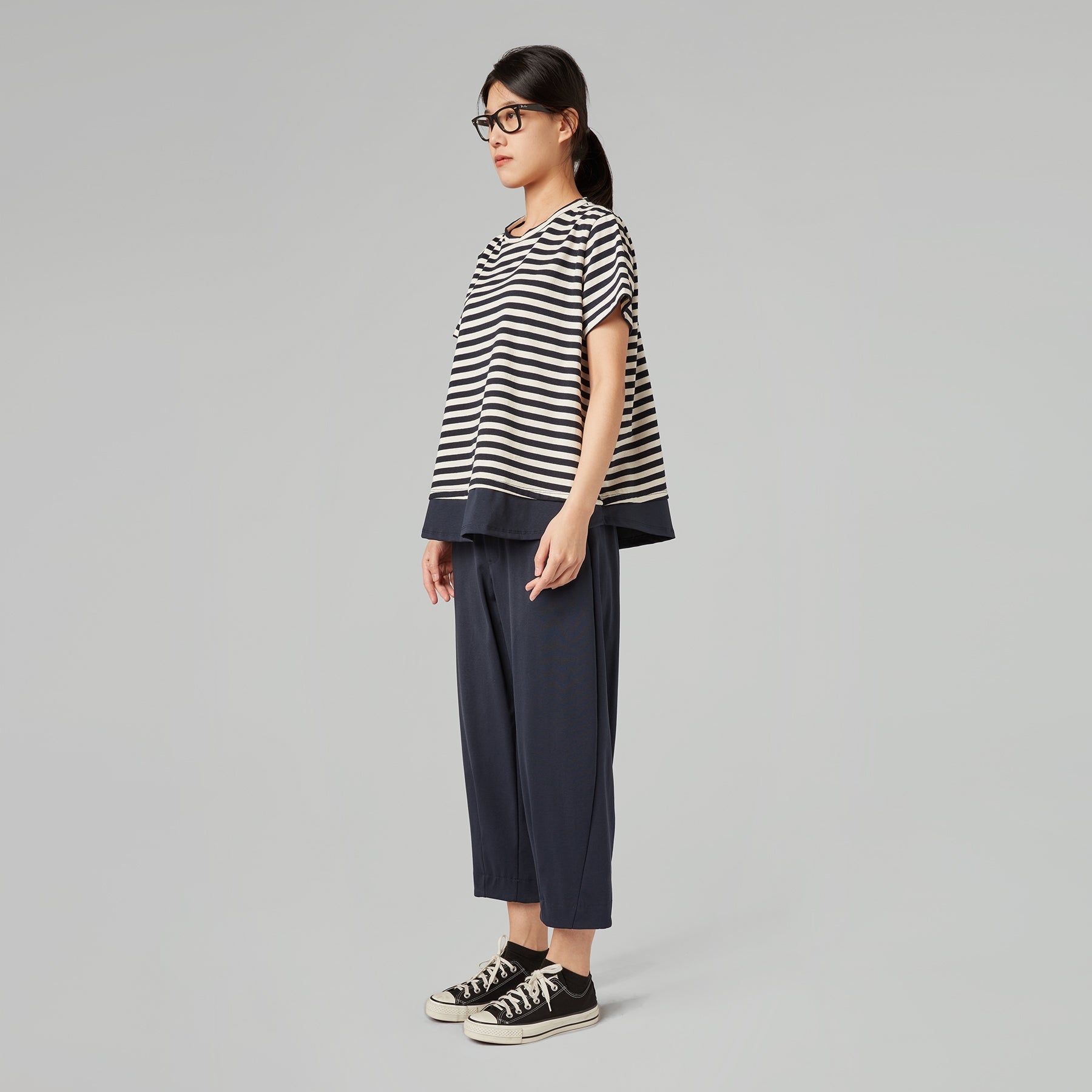 KOSZULKA W PASKI Z FALBANKĄ