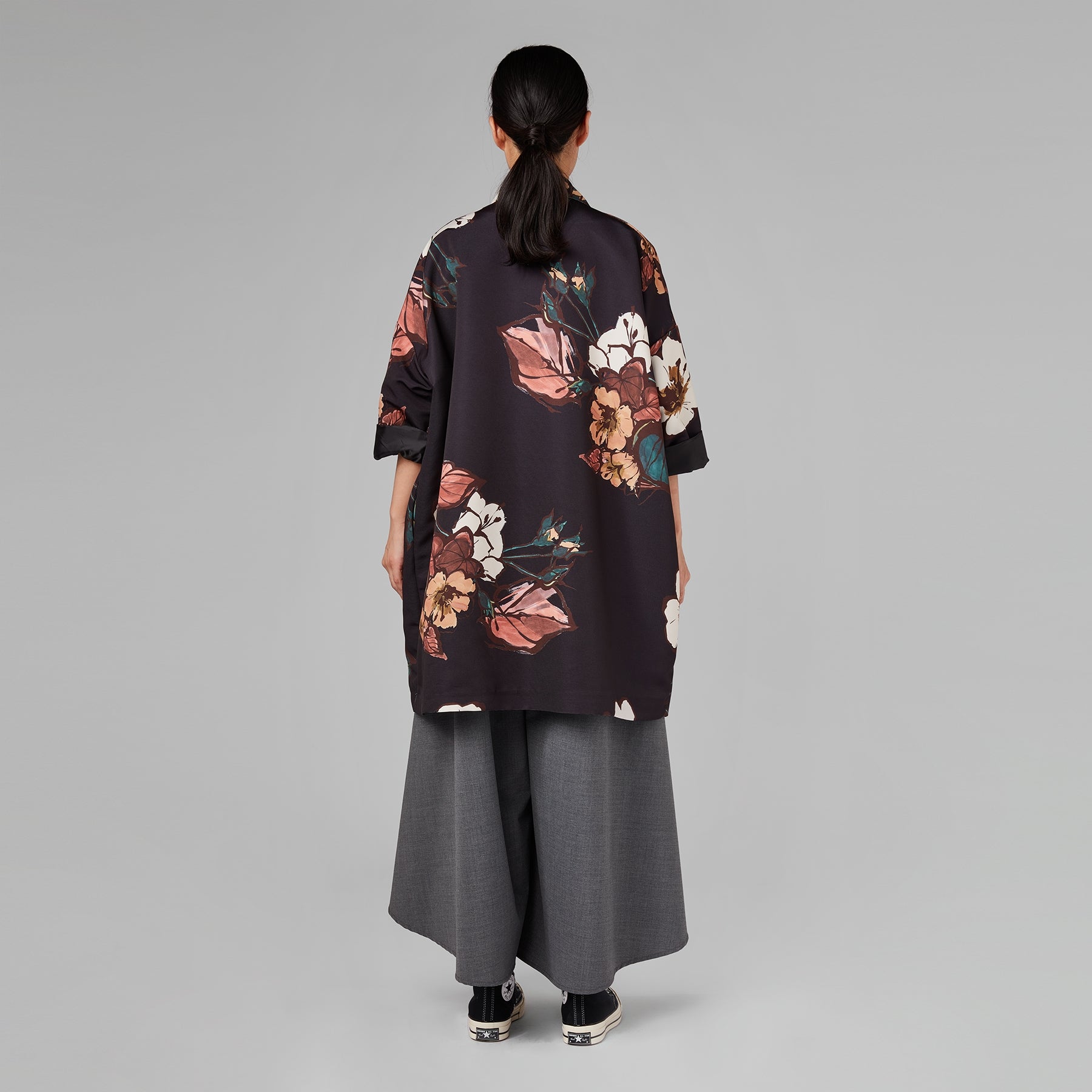 GIACCA KIMONO OVERSIZE CON FIORI