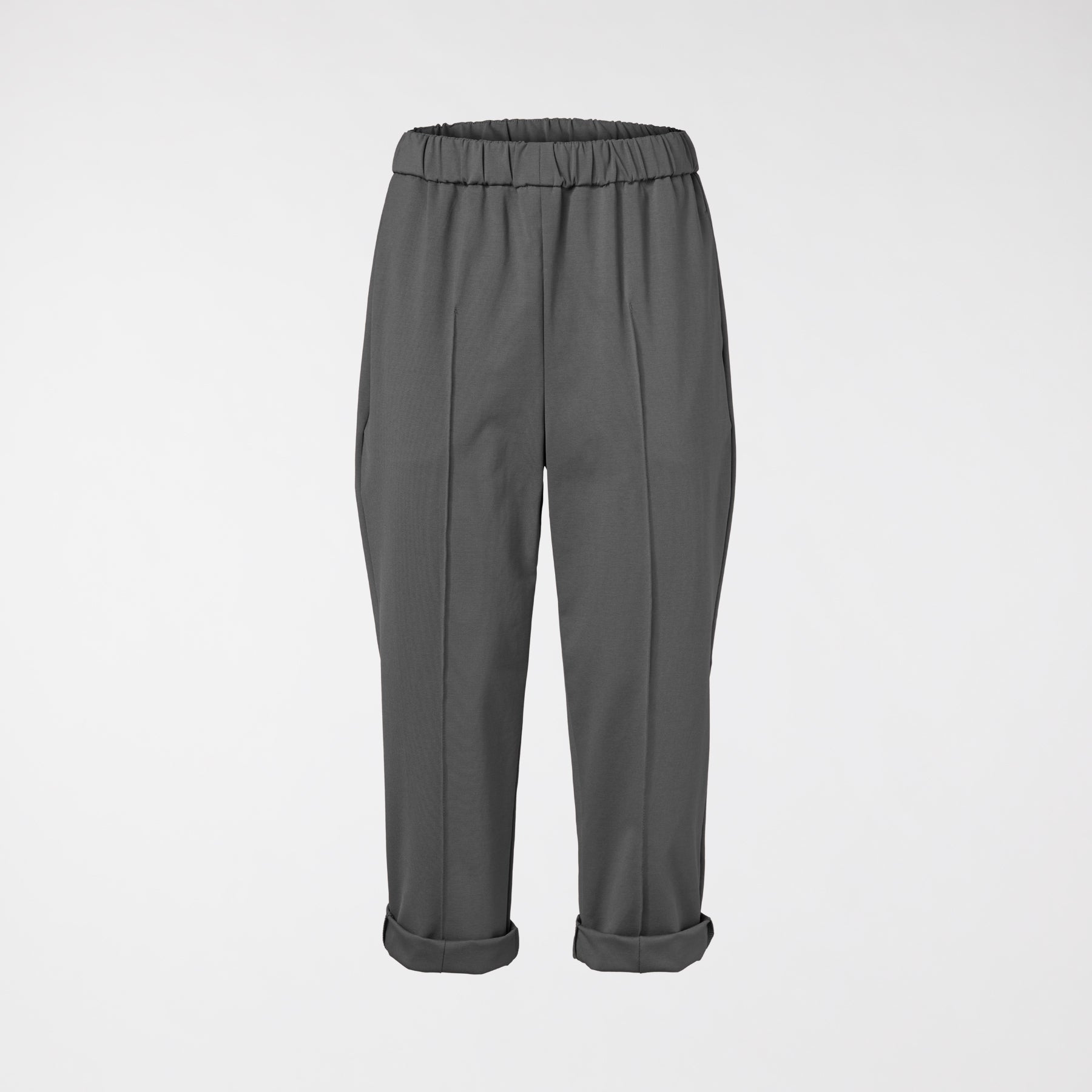 STRAIGHT FIT TROUSERS IN MILAN STITCH FABRIC