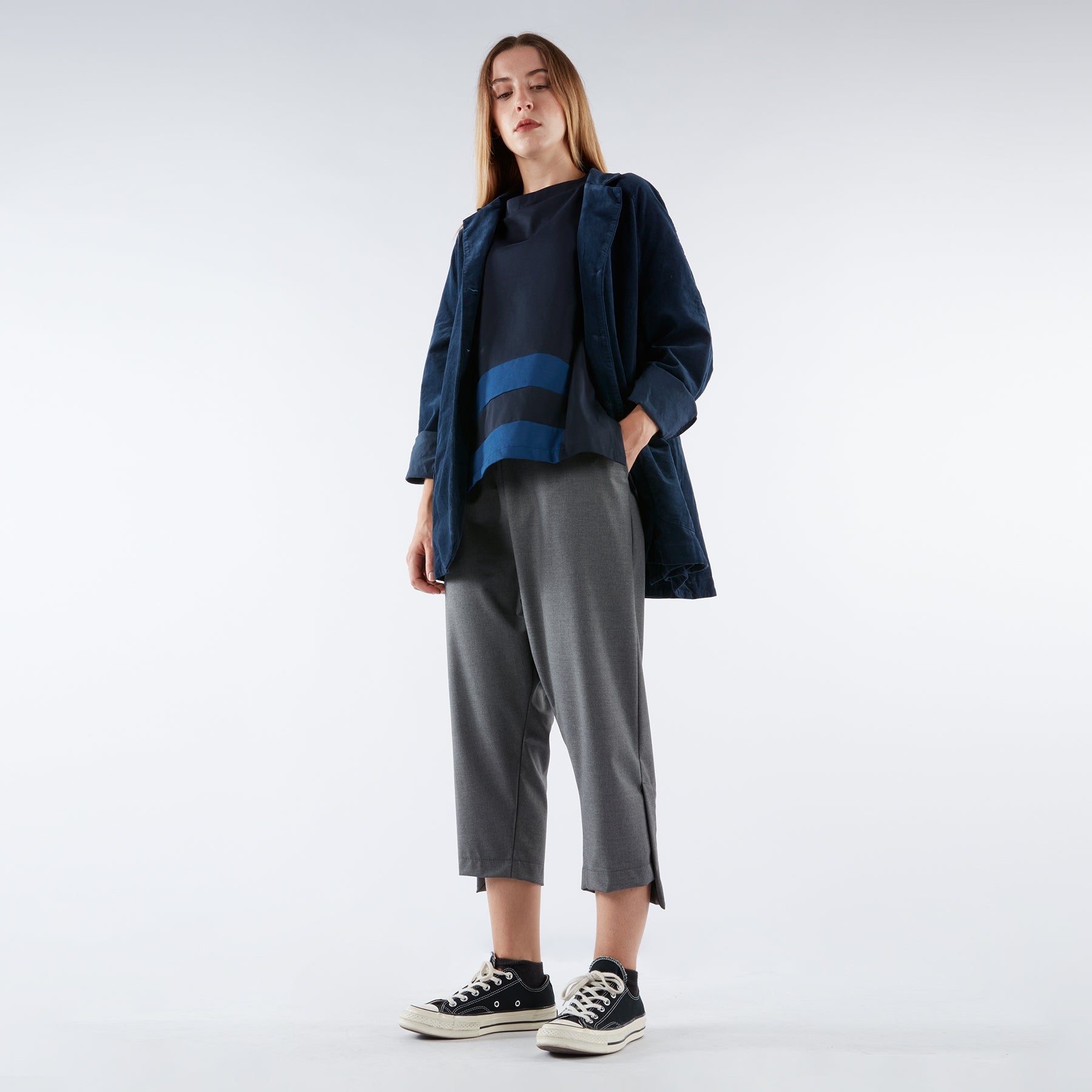 VESTE ÉVASÉE EN VELOURS DE COTON