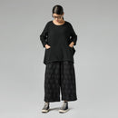 POLKA DOTS TROUSERS IN COTTON FABRIC BLACK