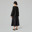 BLUZA Z BOCZNYMI WSTAWKAMI Z MIESZANKI BAWEŁNY W KOLORZE CZARNYM