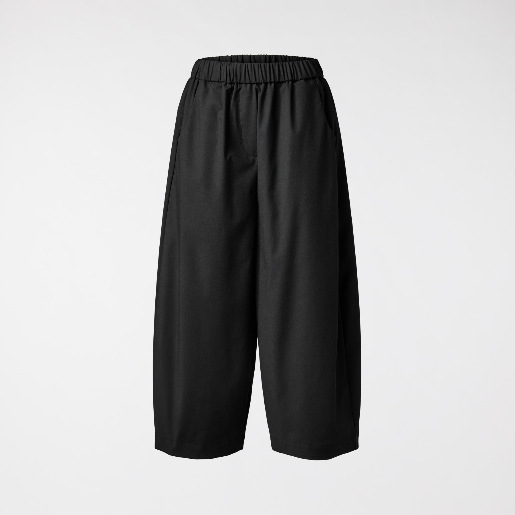 PANTALONI LARGHI CON FASCIA ELASTICA NERO