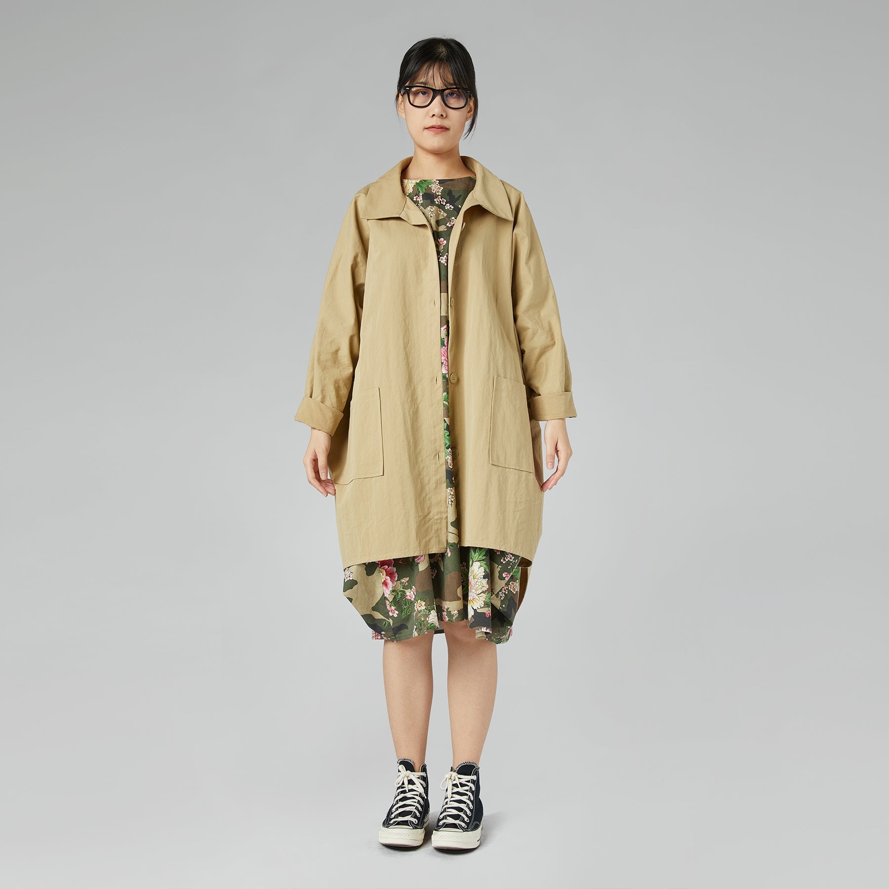 GIACCA CON TASCHE APPLICATE GRIGIA