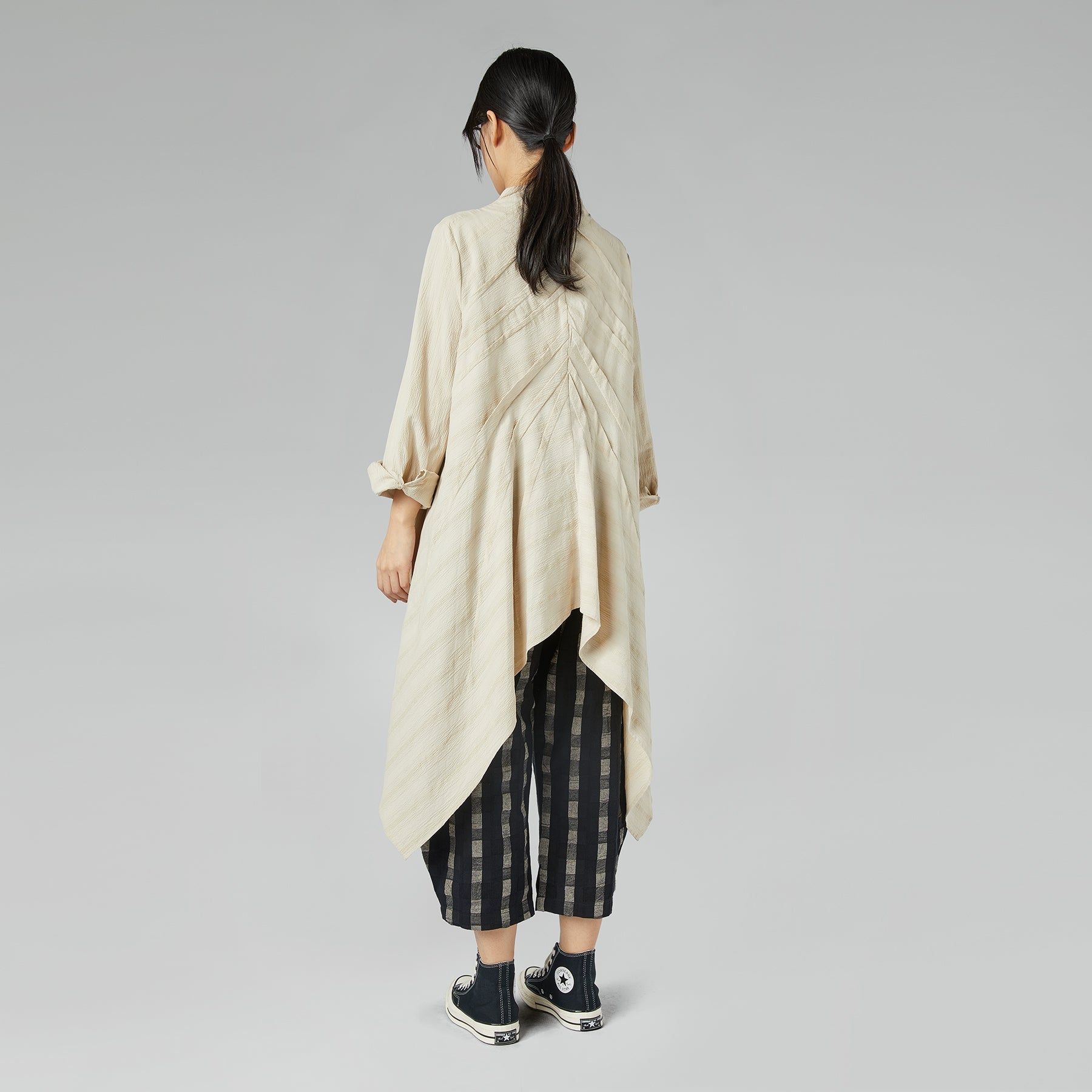 CHECKED TROUSERS WITH WALLET CLOSURE