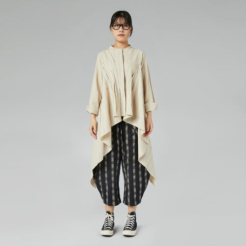 CHECKED TROUSERS WITH WALLET CLOSURE