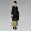 PANTALONI IN TESSUTO DI COTONE SEERSUCKER NERO