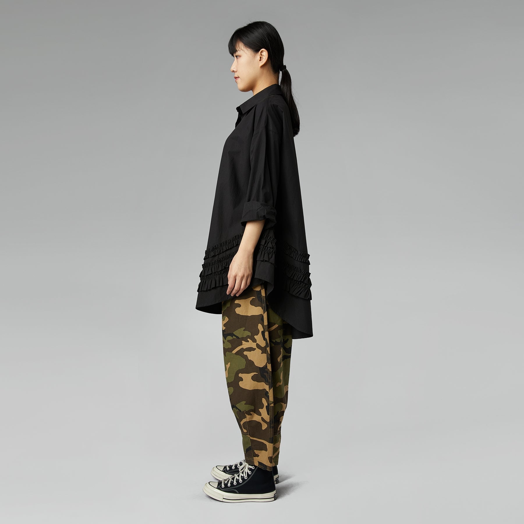 SHIRT WITH ROUCHE WHITE