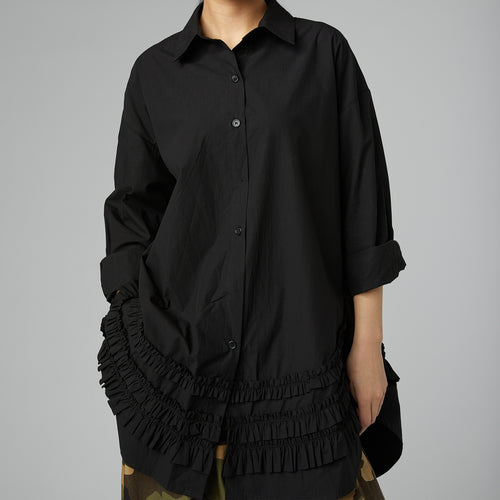 SHIRT WITH ROUCHE WHITE