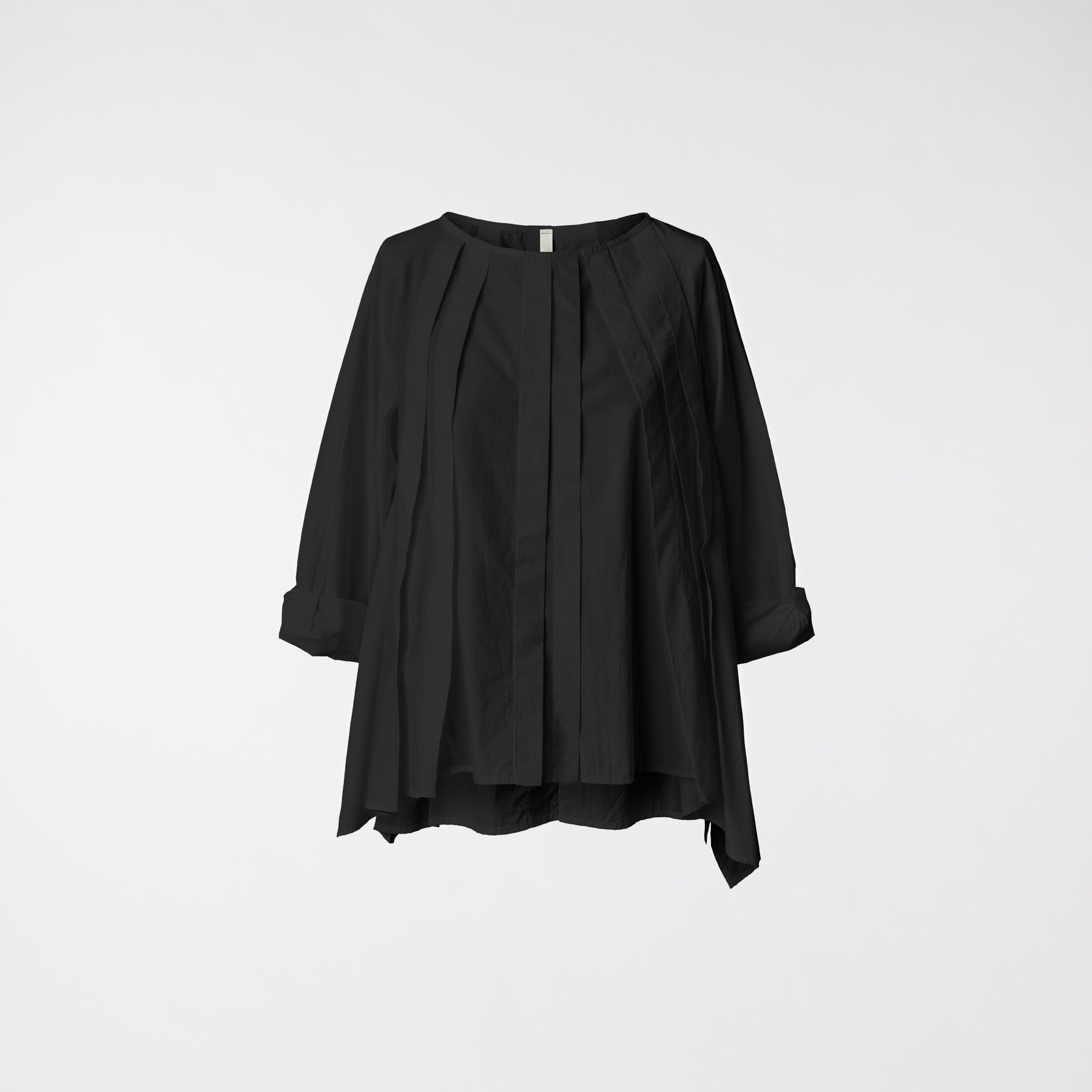 BLOUSE WITH PLEATS BLACK