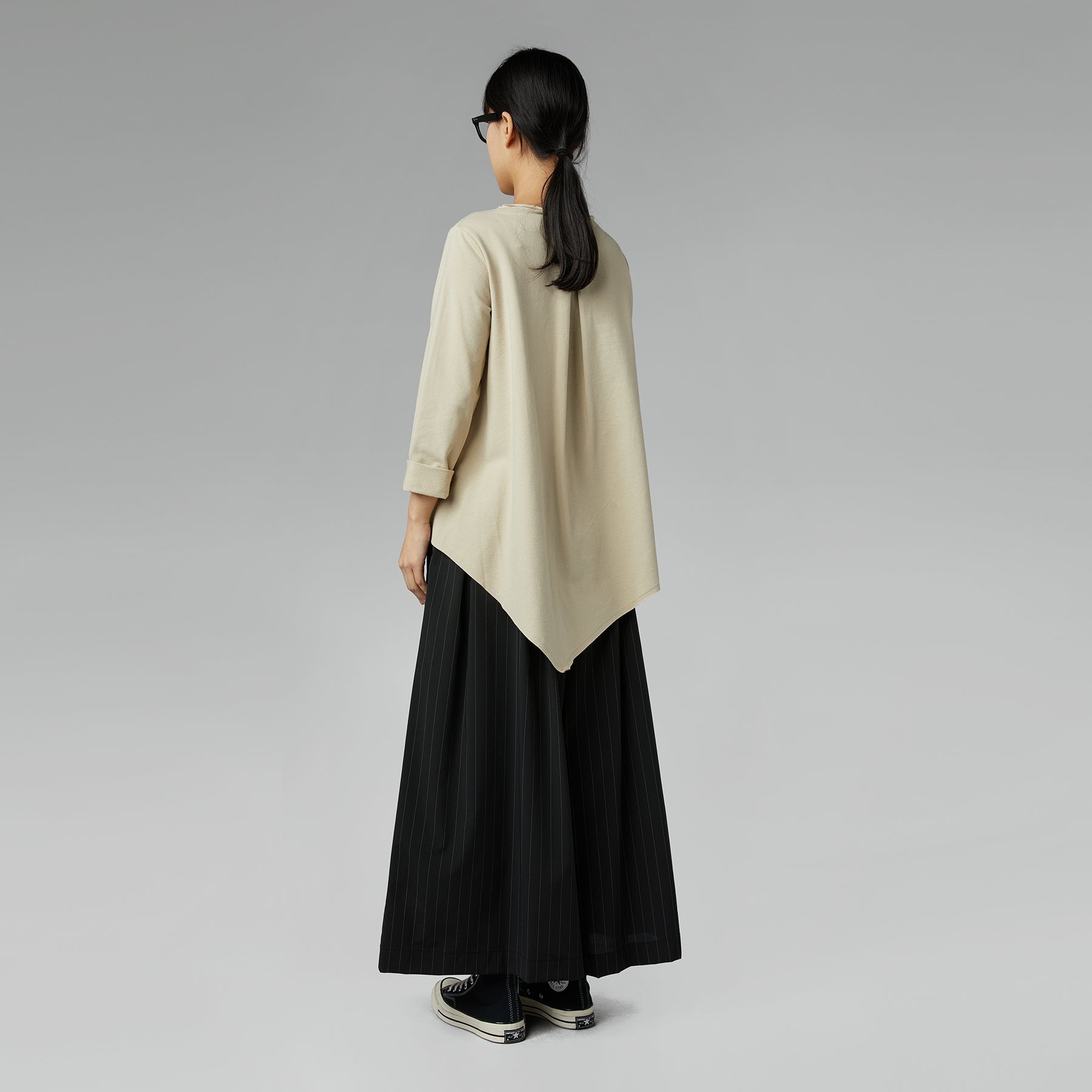 FELPA ASIMMETRICA BEIGE