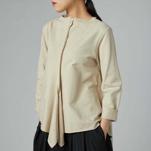 FELPA ASIMMETRICA BEIGE