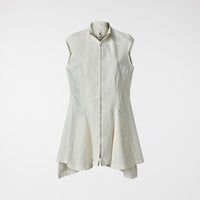 VEST IN COTTON FABRIC WITH ZIP WHITE