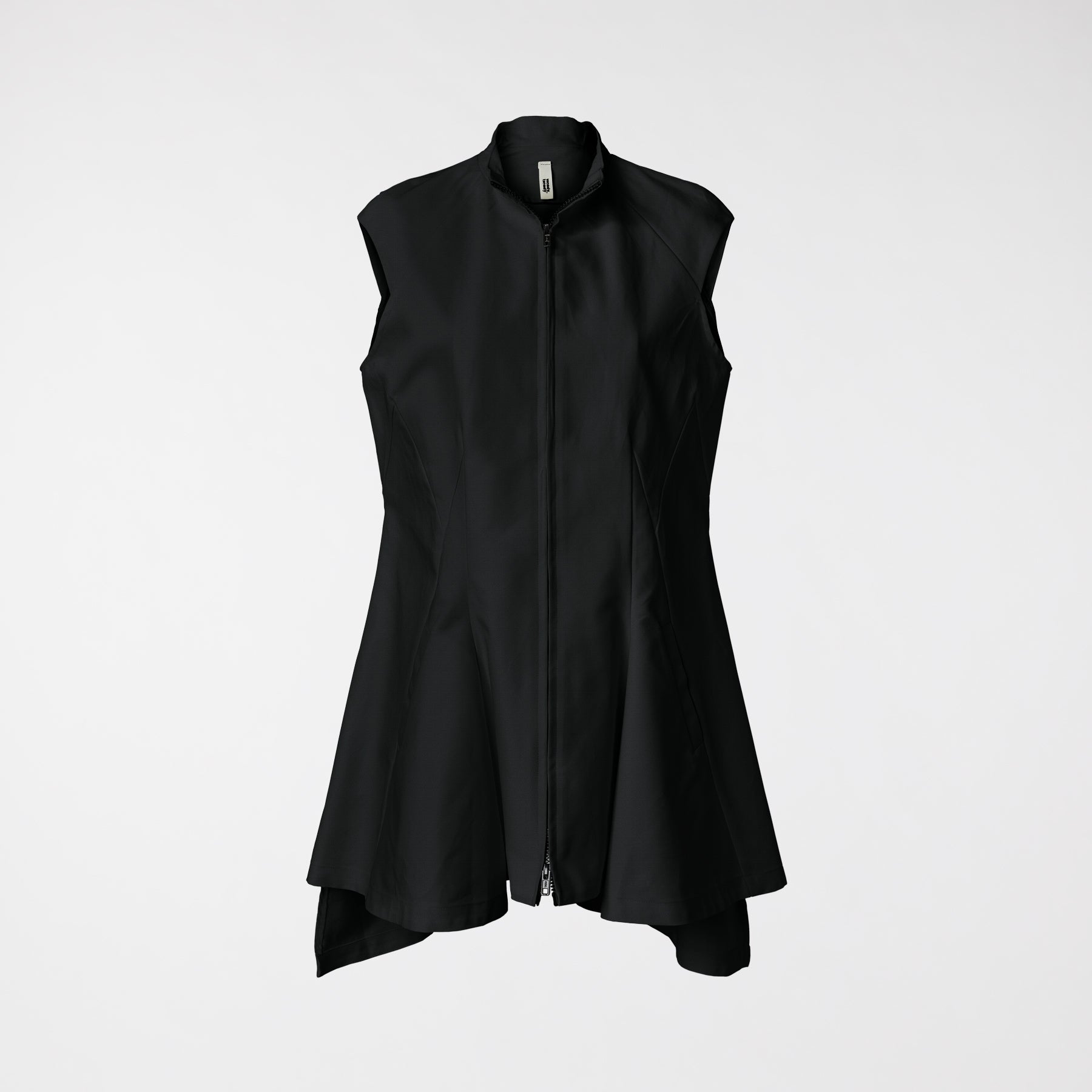 GILET IN TESSUTO DI COTONE CON ZIP NERO
