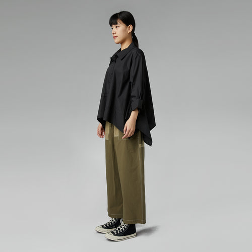 Chemise asymétrique en coton noir