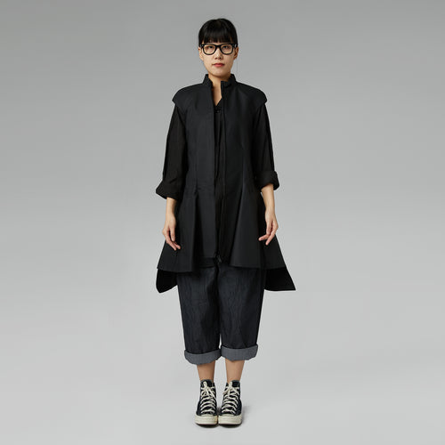 KAMIZELKA Z BAWEŁNY Z ZAMKIEM CZARNYM