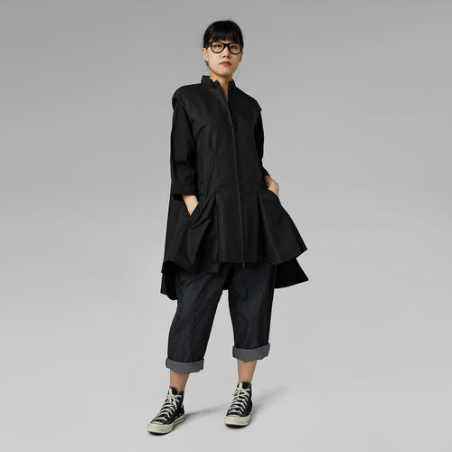 KAMIZELKA Z BAWEŁNY Z ZAMKIEM CZARNYM