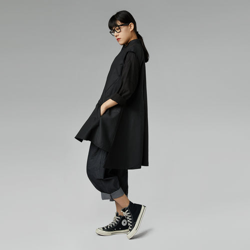 KAMIZELKA Z BAWEŁNY Z ZAMKIEM CZARNYM