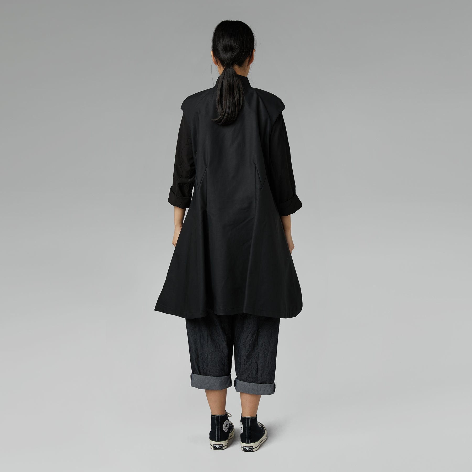 VEST IN COTTON FABRIC WITH ZIP WHITE