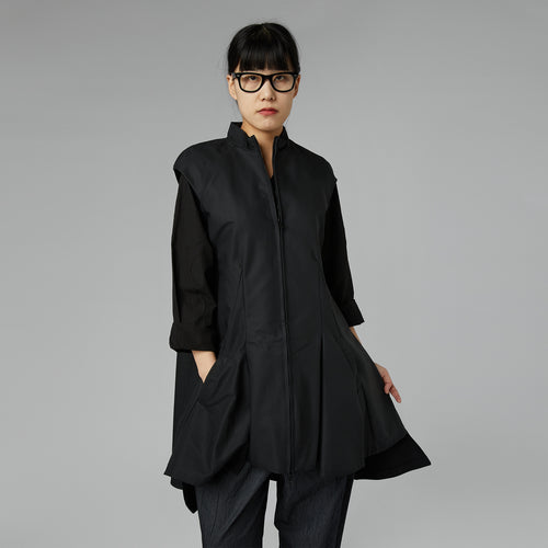 VEST IN COTTON FABRIC WITH ZIP WHITE