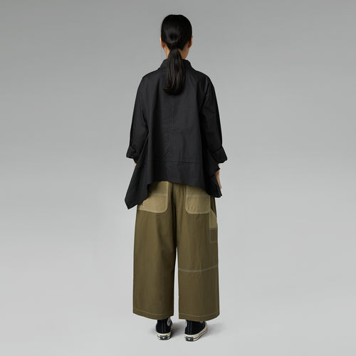 ASYMMETRIC SHIRT IN COTTON FABRIC WHITE