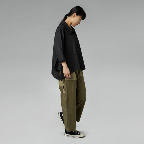 ASYMMETRIC SHIRT IN COTTON FABRIC WHITE