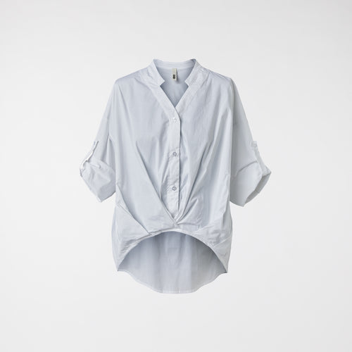 BLUSA CON SCOLLO A SCALETTA BIANCA