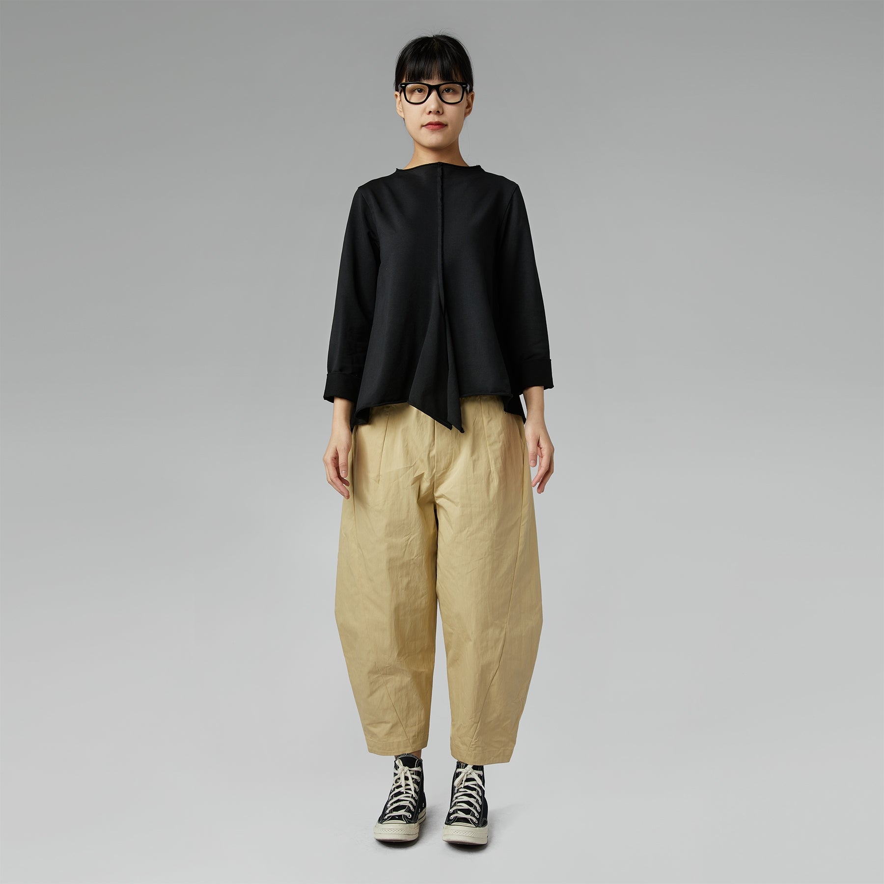 BLUZA ASYMETRYCZNA CZARNA