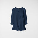 CAMISETA CON ABERTURA AZUL