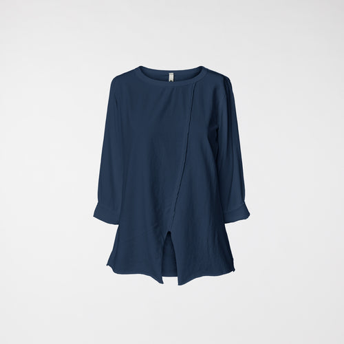 CAMISETA CON ABERTURA AZUL