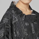 BLACK AND WHITE OVERSIZED BLOUSE