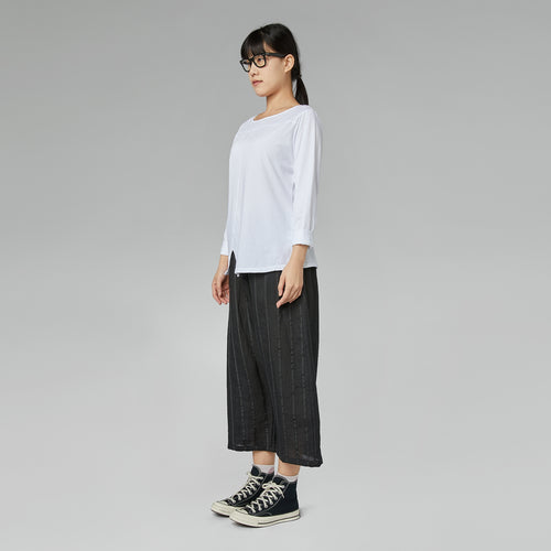 CAMISETA DE ALGODÓN CON ABERTURA BLANCO