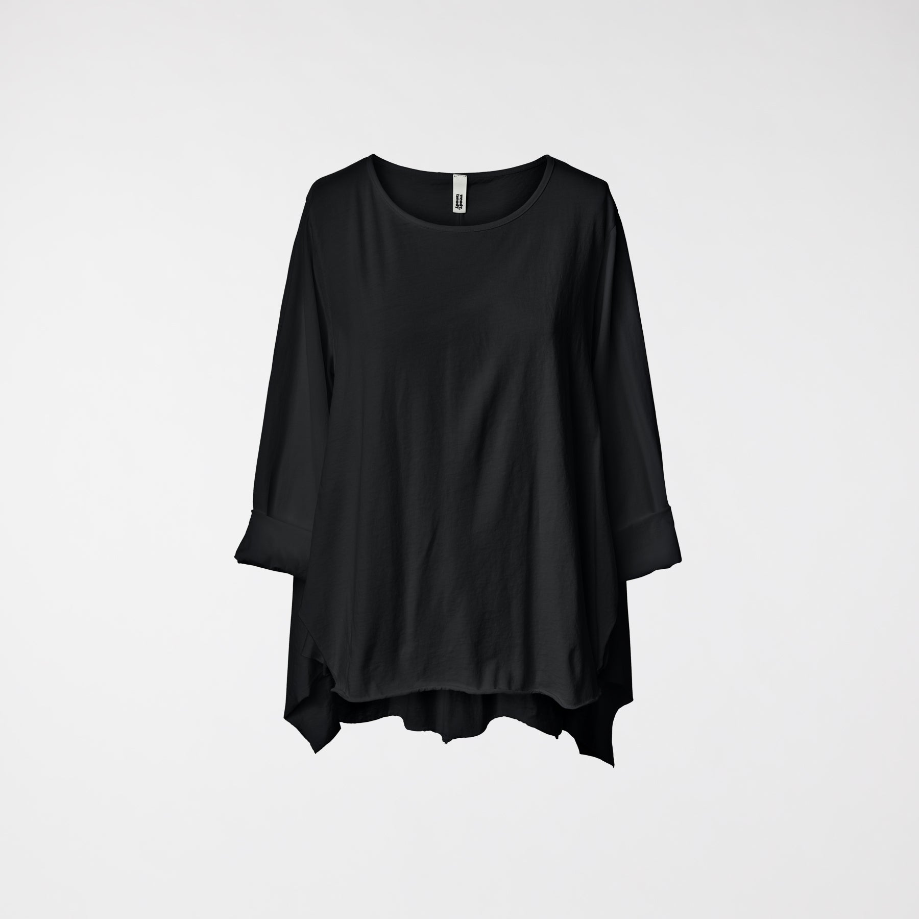 T-SHIRT IN COTONE CON SPACCHI LATERALI NERA