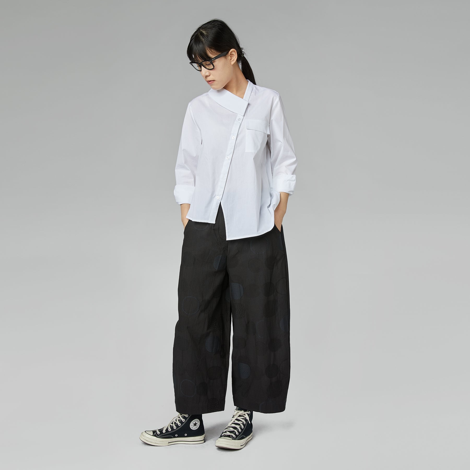 CAMICIA CON MEZZO COLLO BIANCA